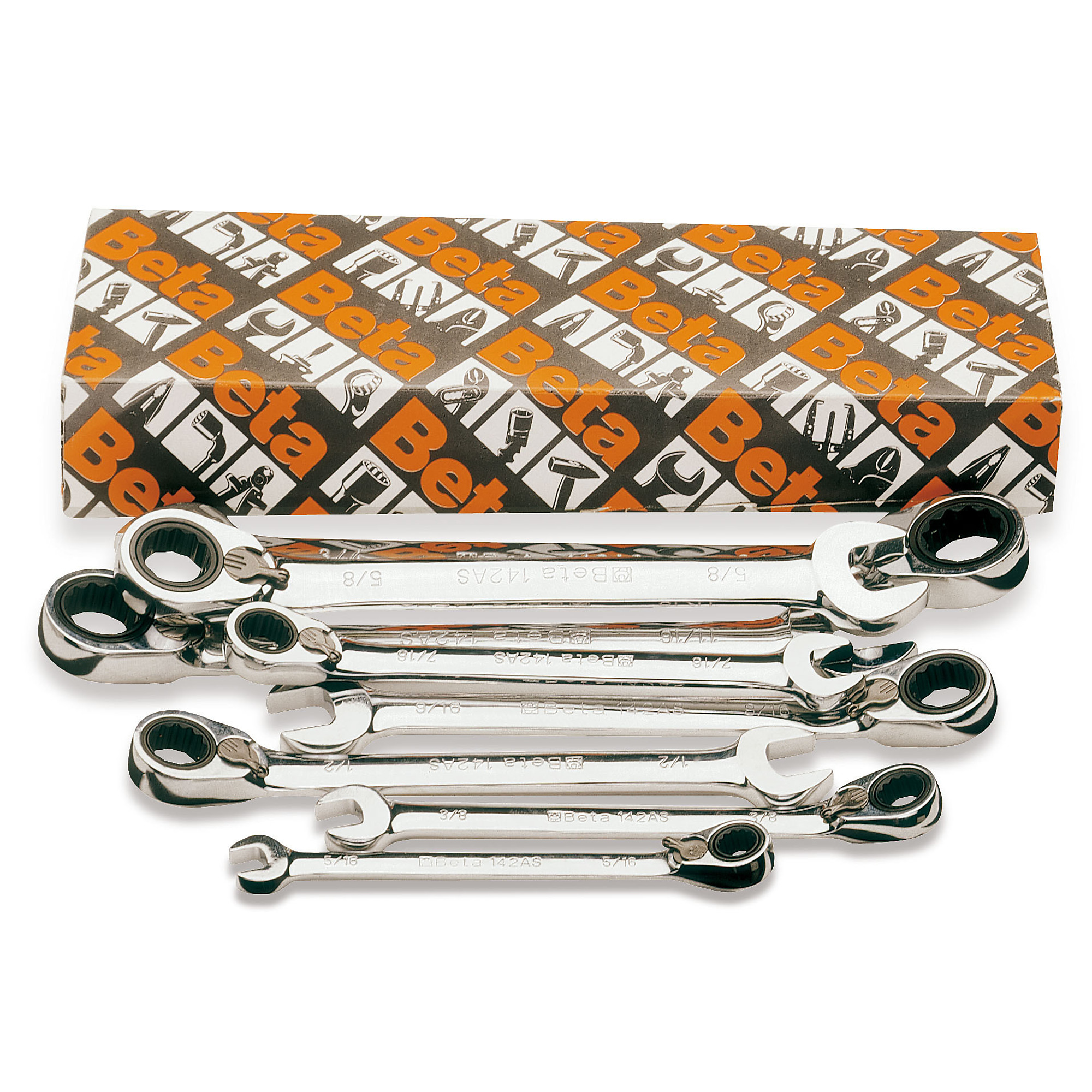 Beta, Reversible Ratcheting Combination Wrench Set, Model# 142AS /8